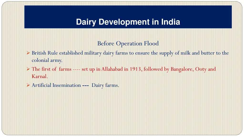 dairy development in india