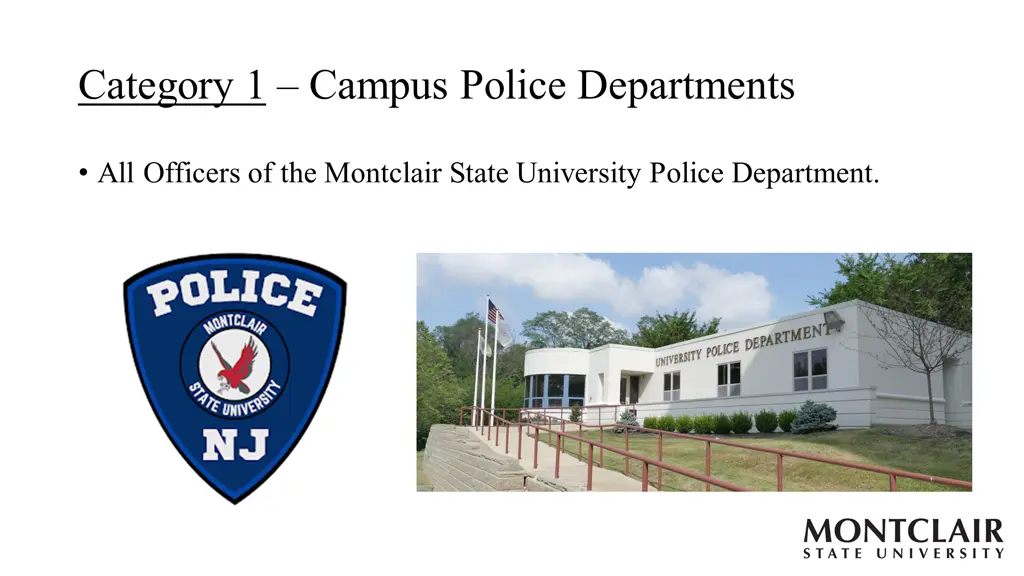 category 1 campus police departments