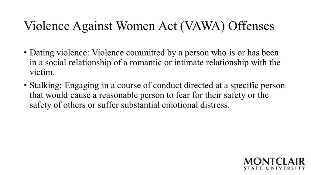 violence against women act vawa offenses