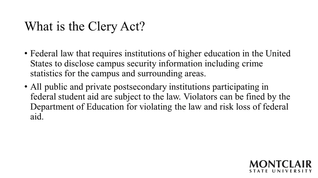 what is the clery act