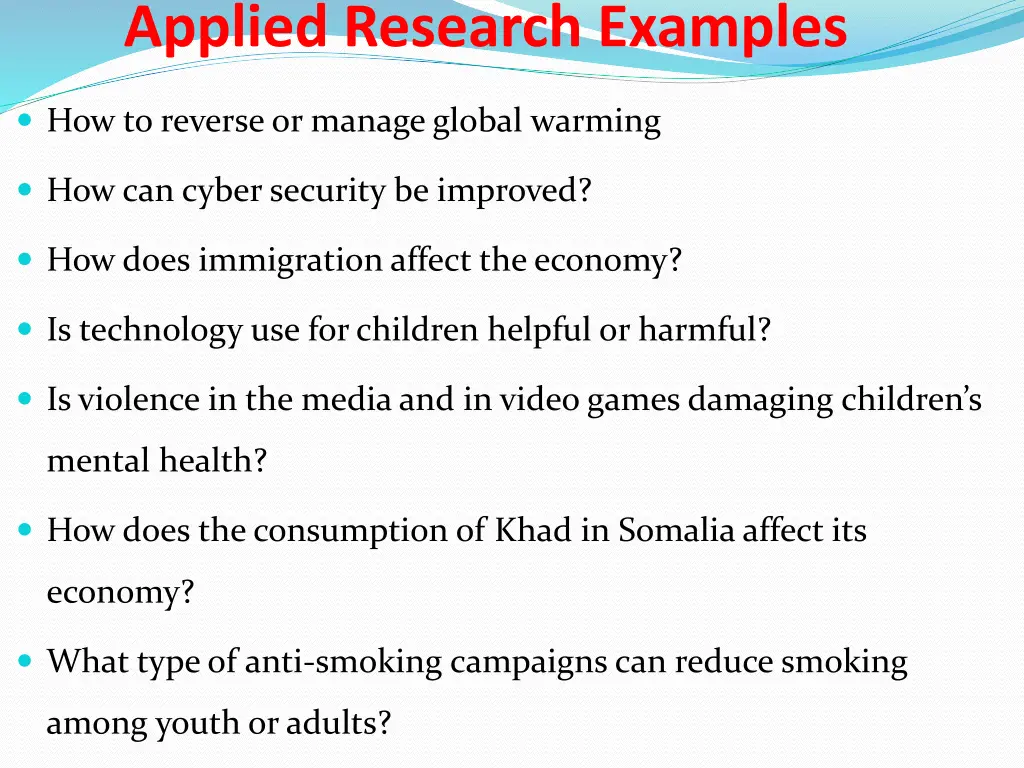 applied research examples