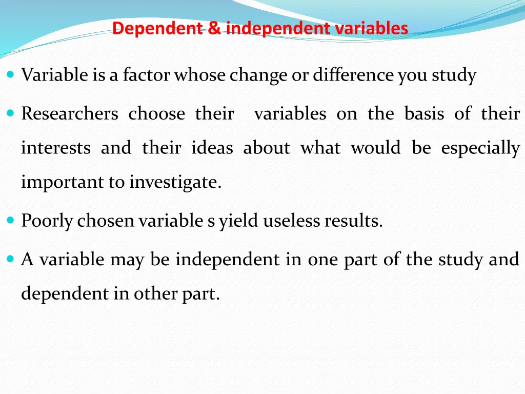 dependent independent variables