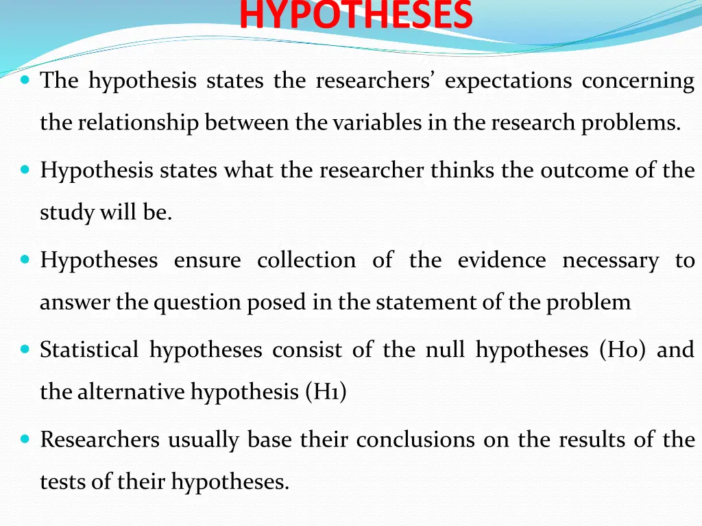 hypotheses