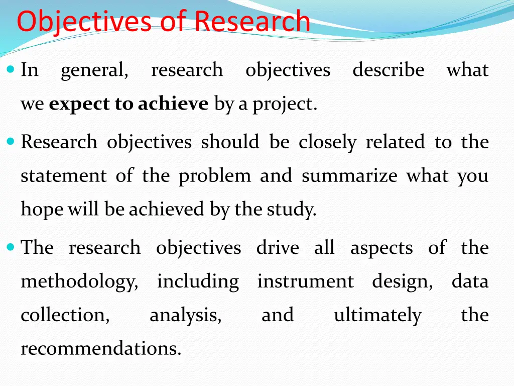 objectives of research