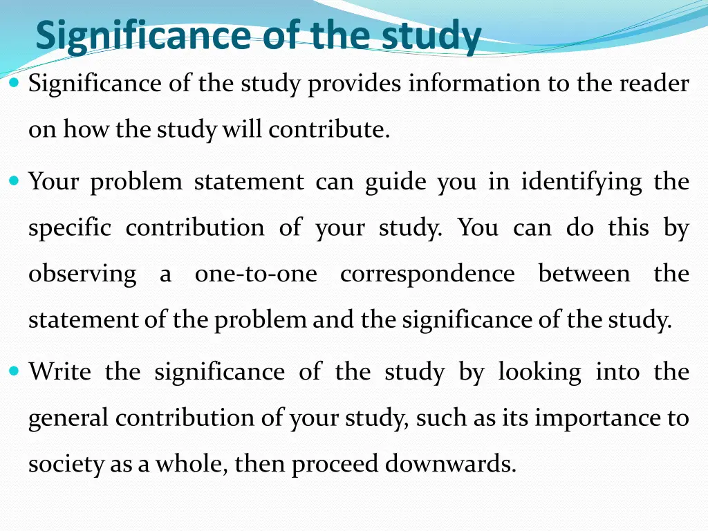 significance of the study significance