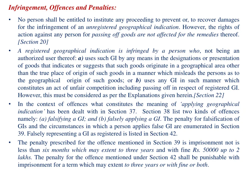 infringement offences and penalties