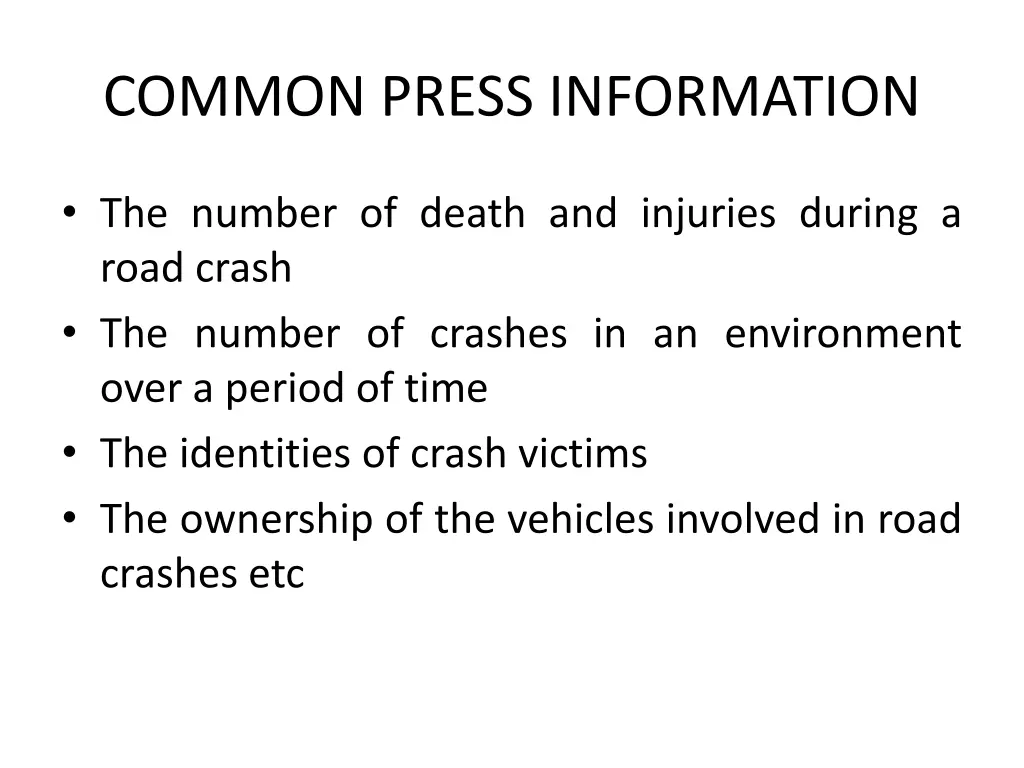 common press information