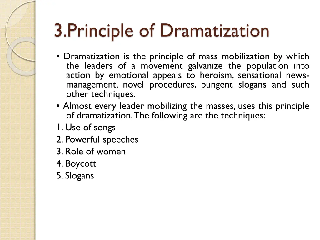 3 principle of dramatization