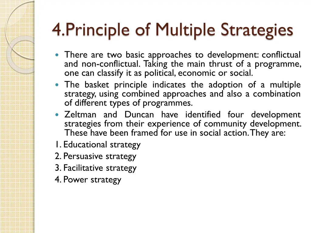 4 principle of multiple strategies