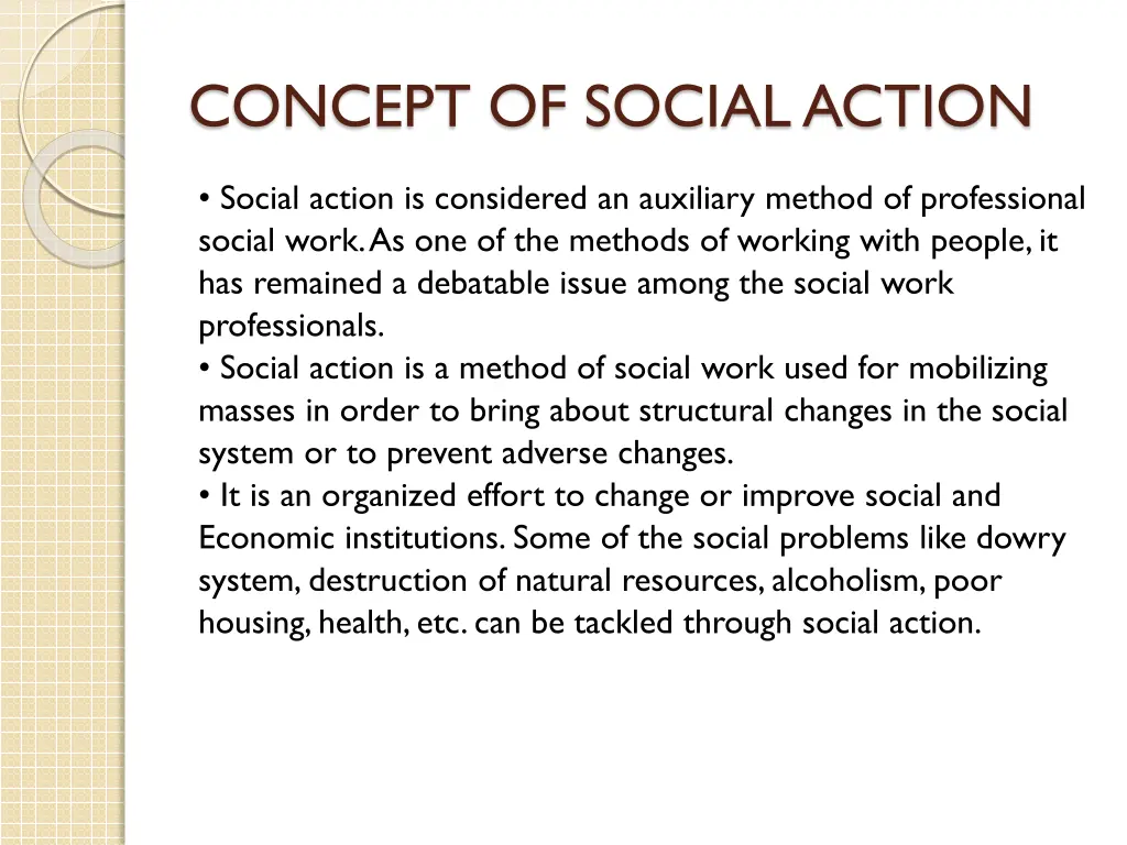 concept of social action