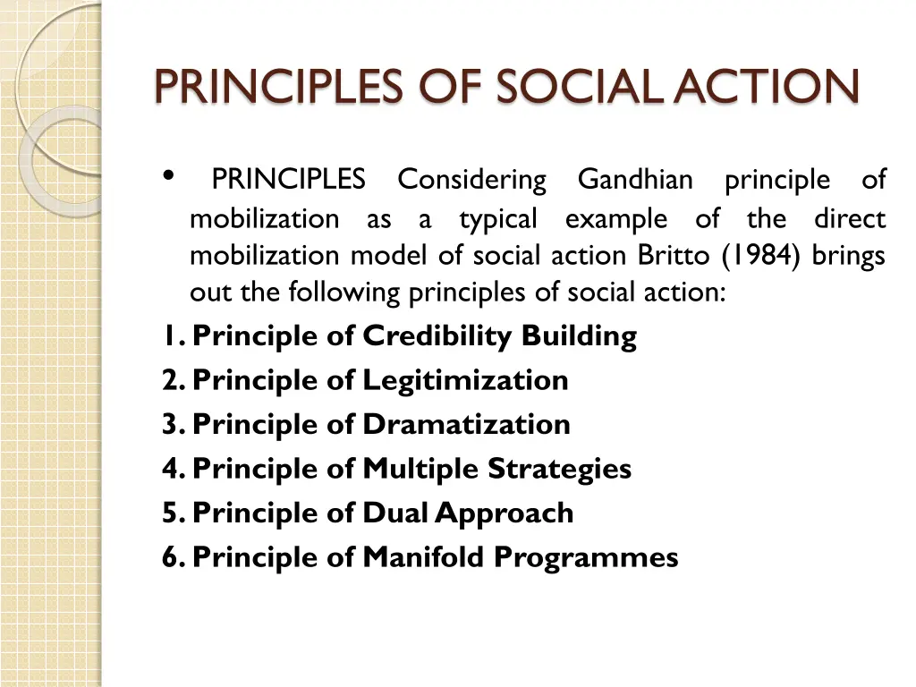 principles of social action