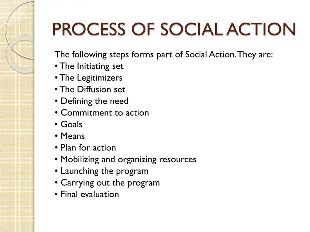 process of social action