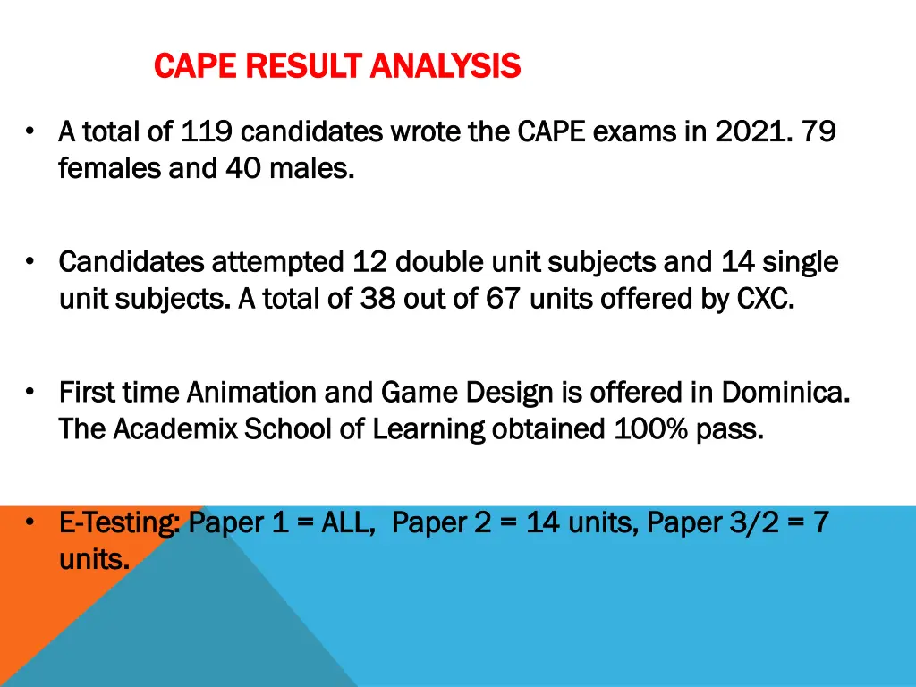 cape result analysis cape result analysis