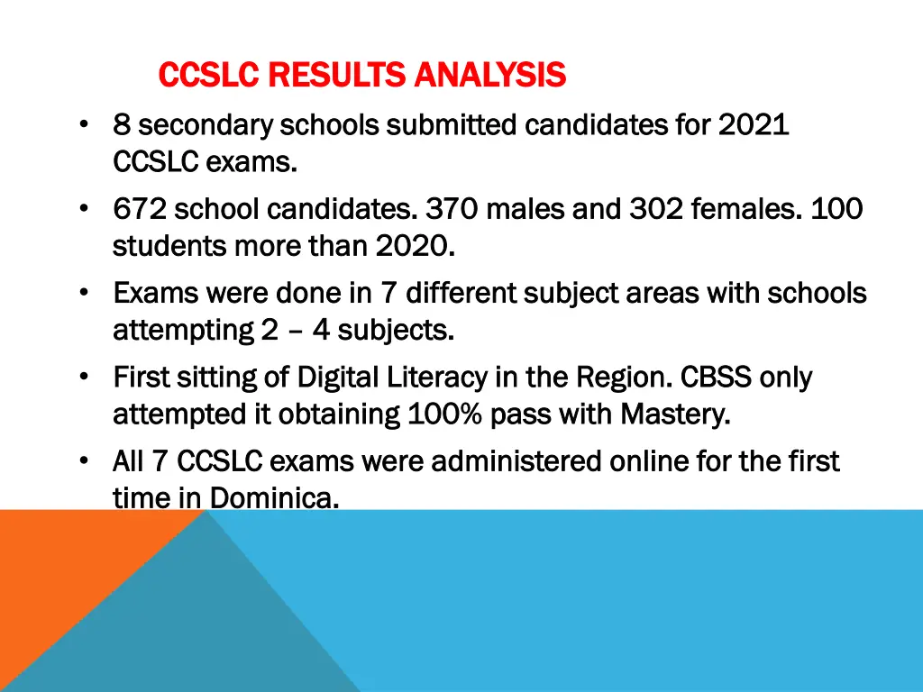 ccslc results analysis ccslc results analysis