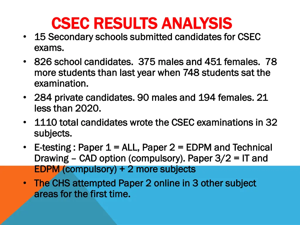 csec results analysis csec results analysis