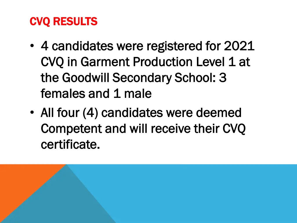 cvq results cvq results