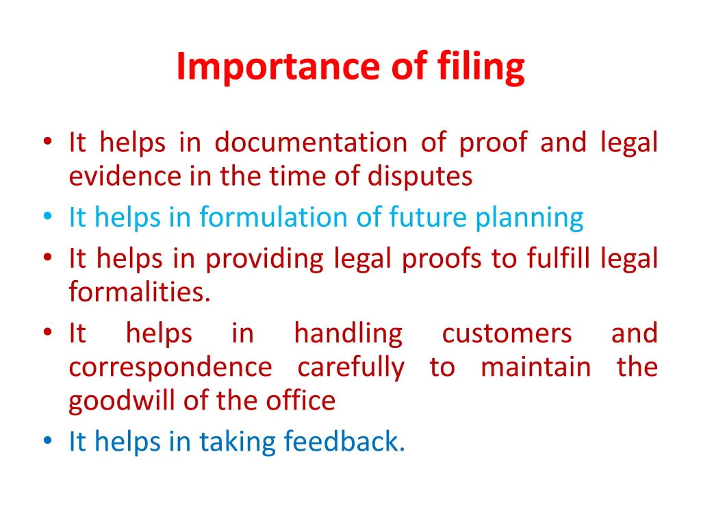 importance of filing 1