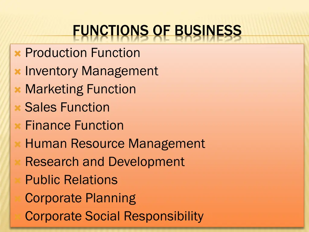 functions of business