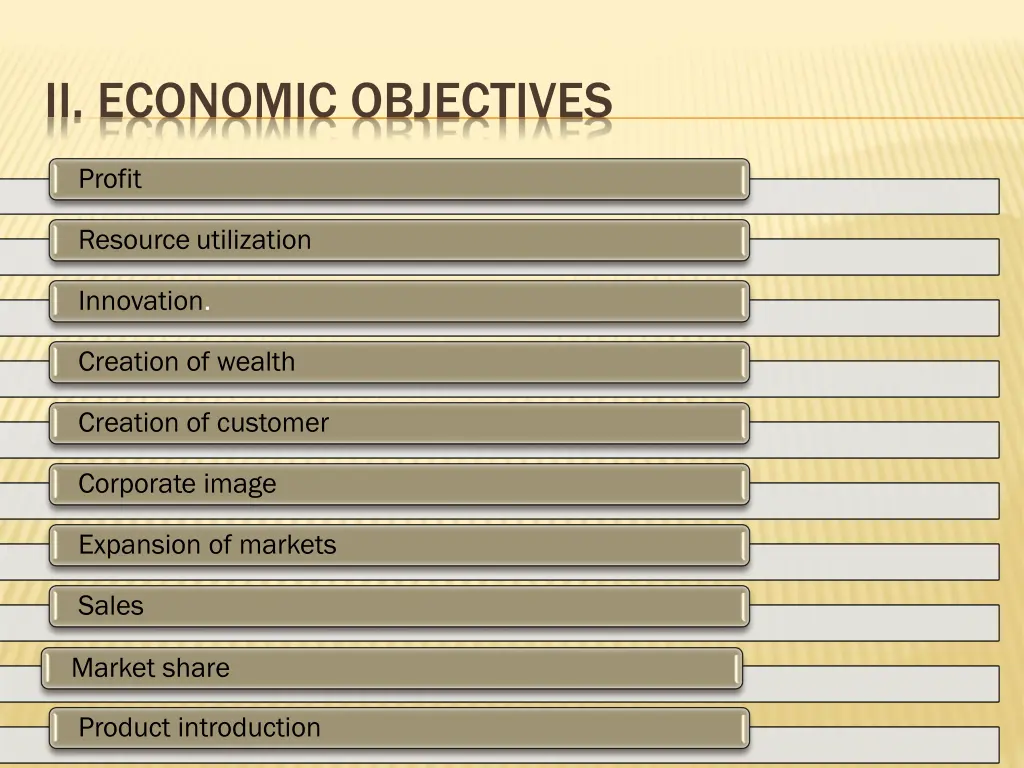 ii economic objectives