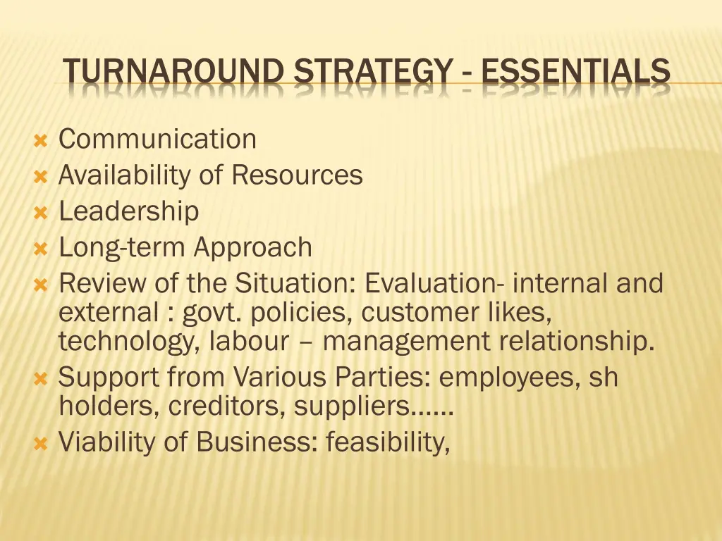 turnaround strategy essentials