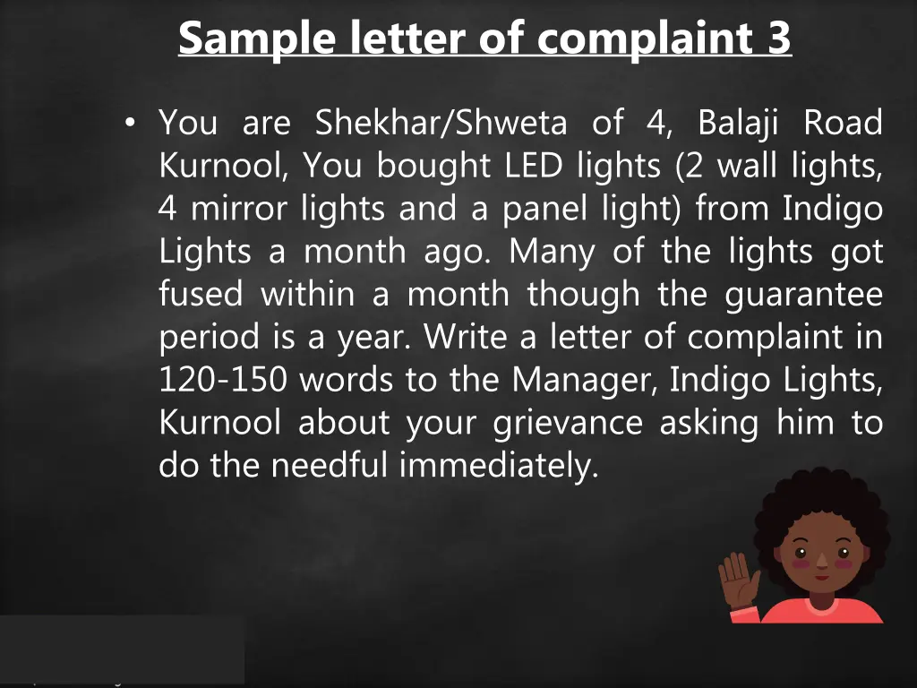 sample letter of complaint 3