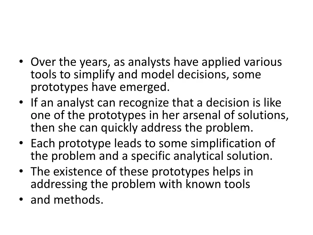 over the years as analysts have applied various