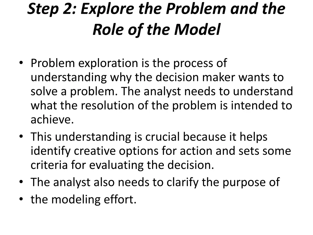 step 2 explore the problem and the role