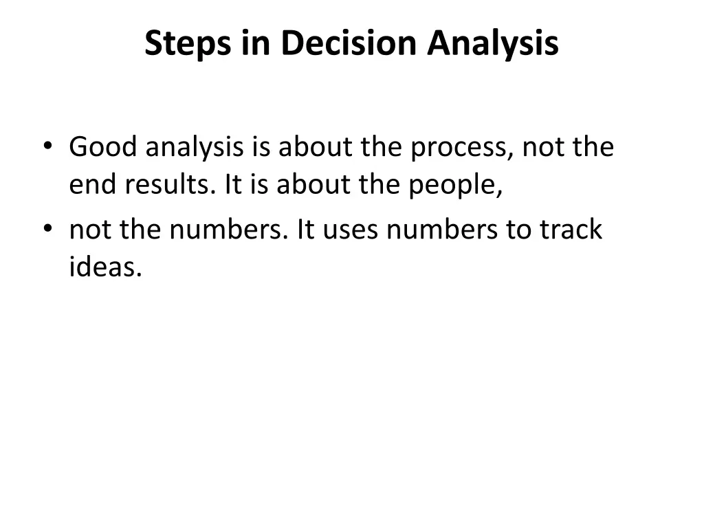 steps in decision analysis