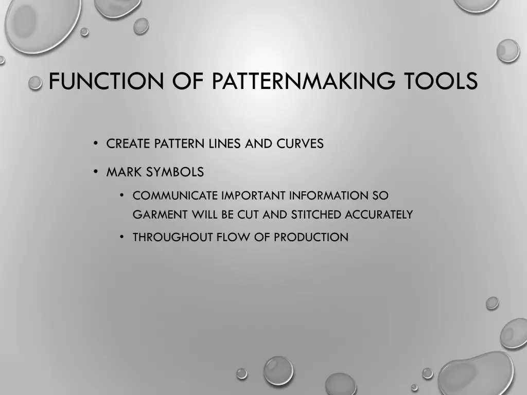 function of patternmaking tools