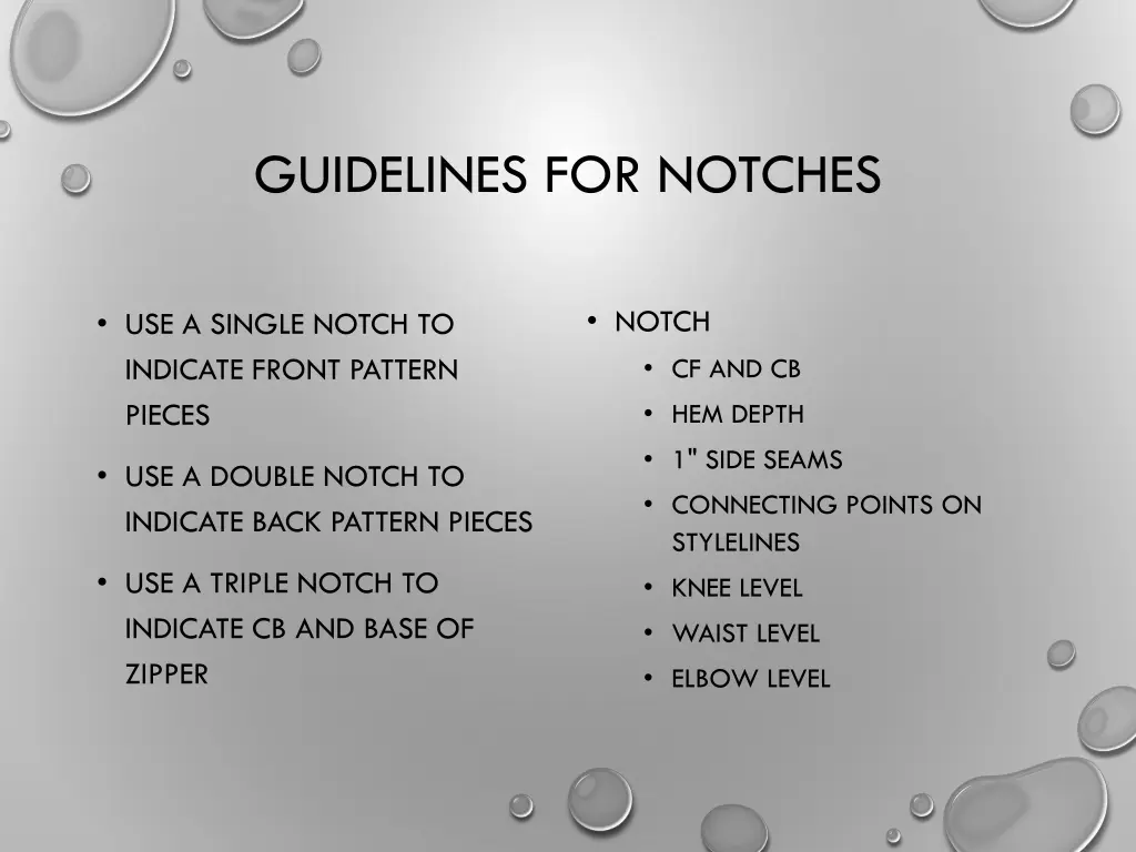 guidelines for notches