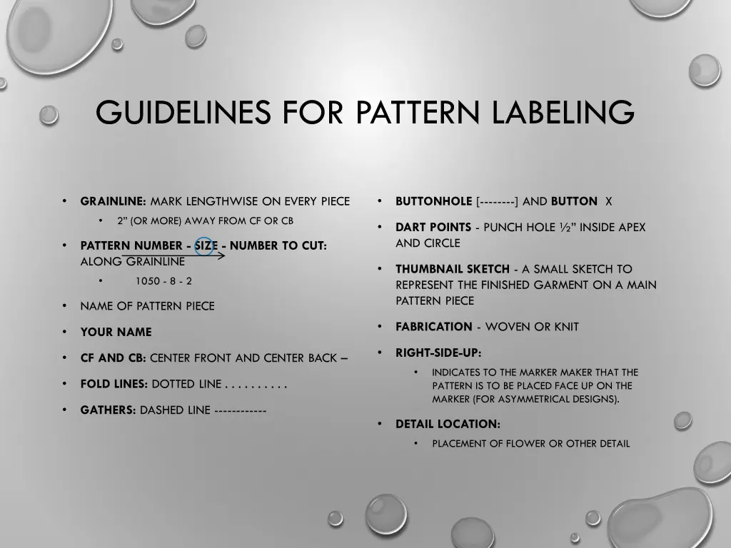 guidelines for pattern labeling