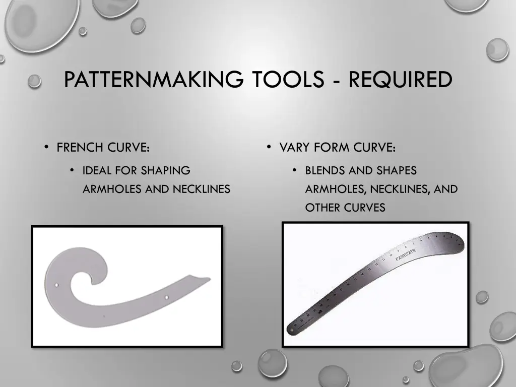 patternmaking tools required