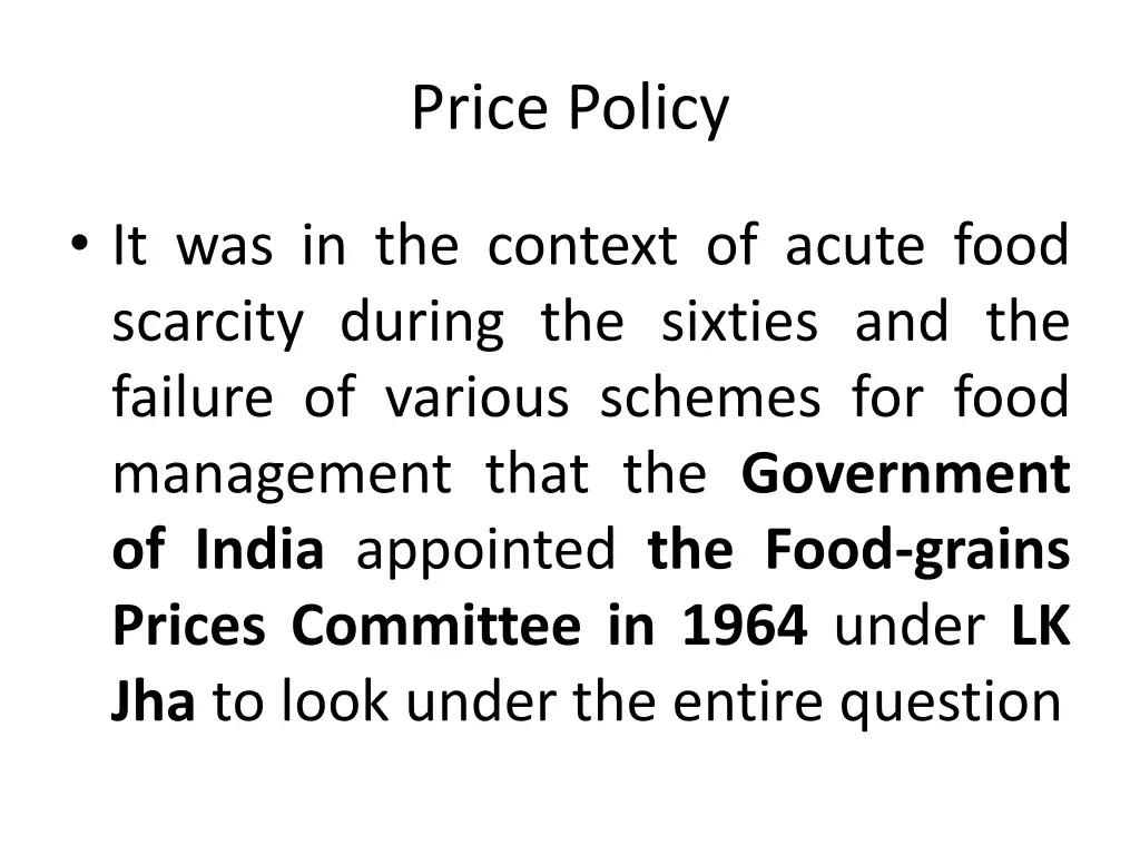 price policy