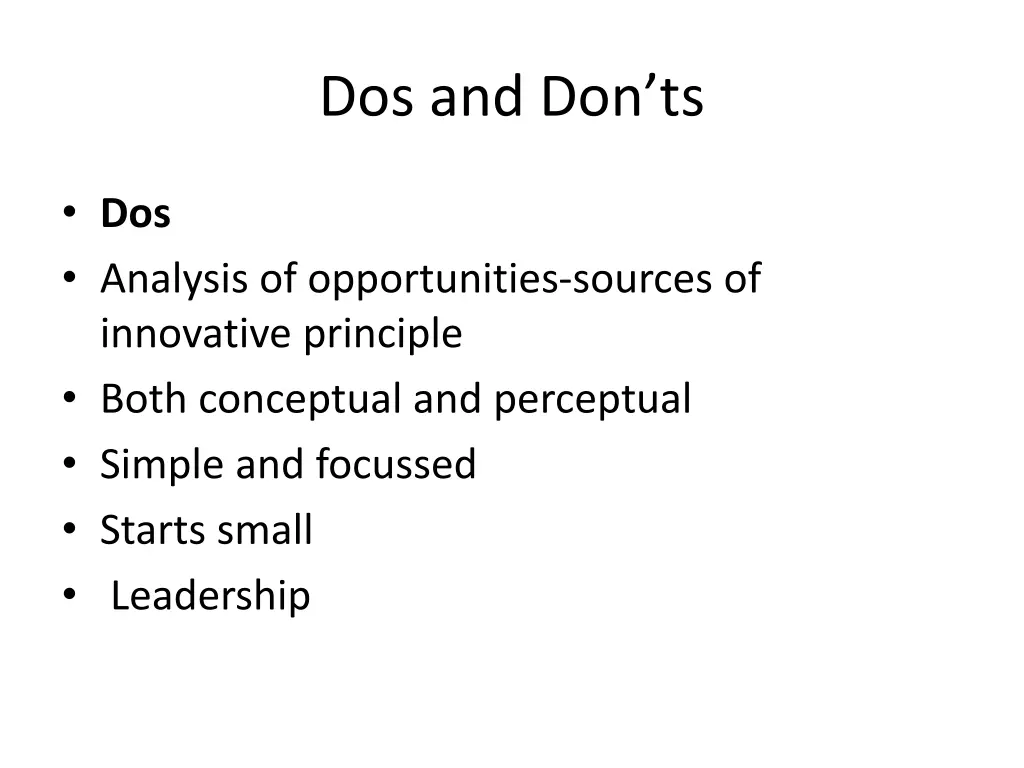 dos and don ts