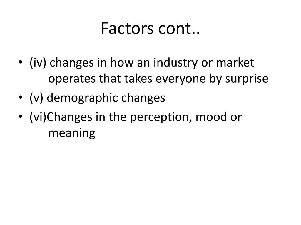 factors cont