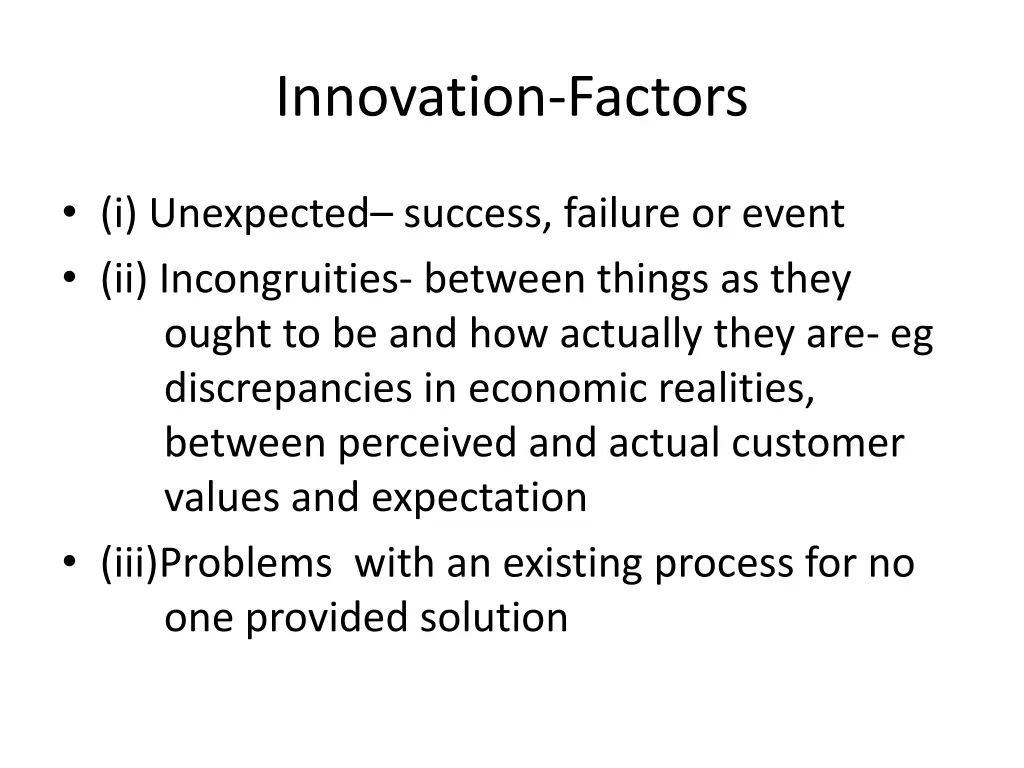 innovation factors