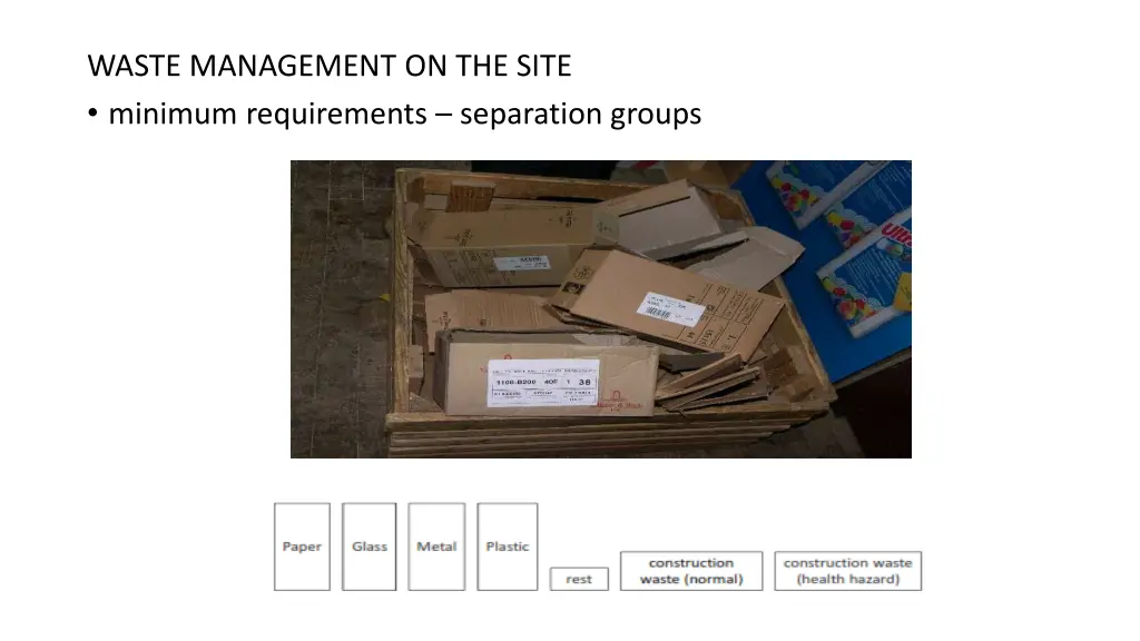 waste management on the site minimum requirements