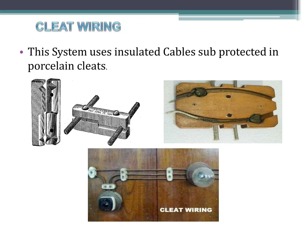 this system uses insulated cables sub protected