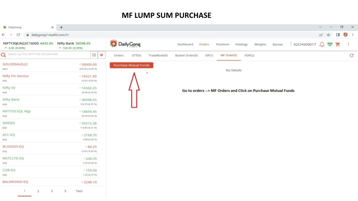 mf lump sum purchase