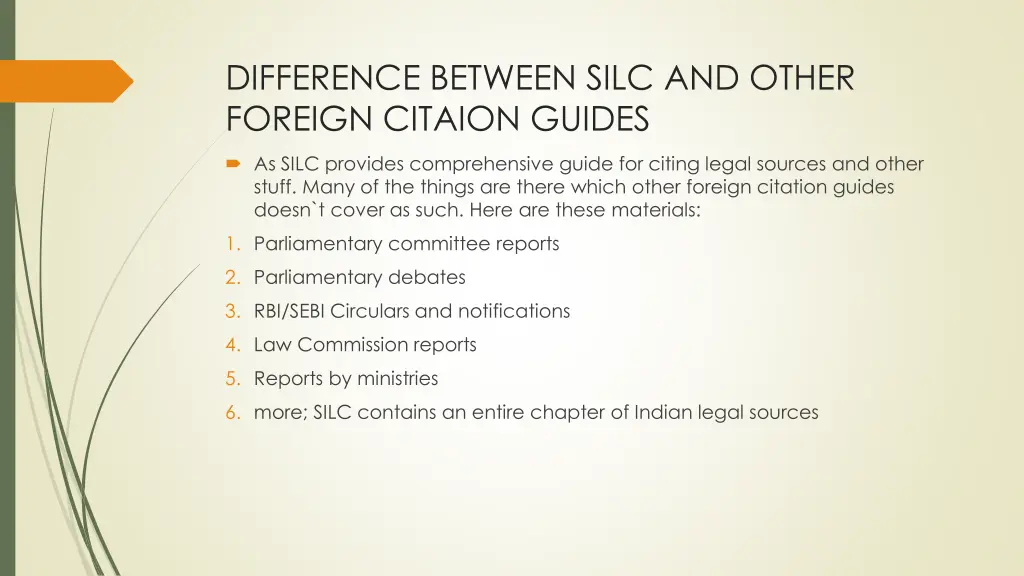 difference between silc and other foreign citaion