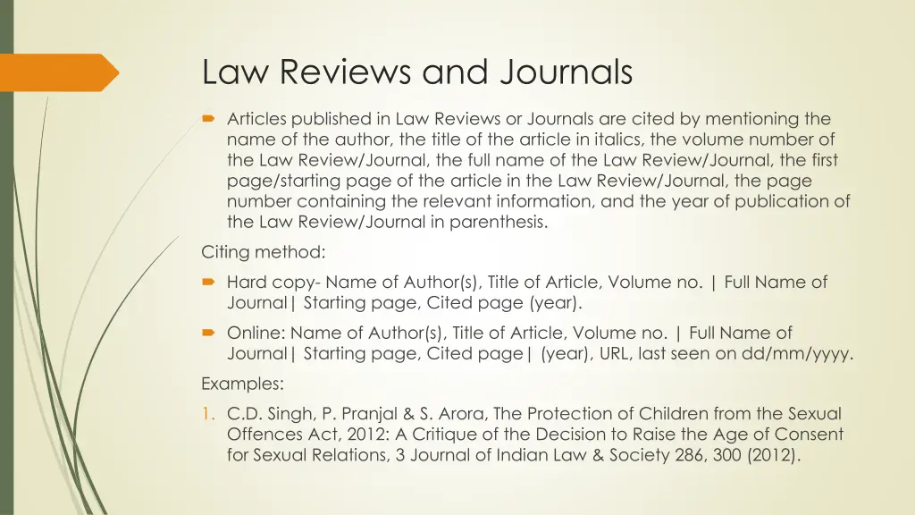 law reviews and journals