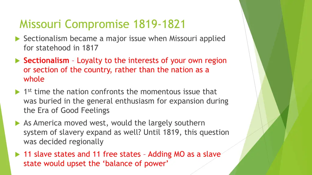 missouri compromise 1819 1821