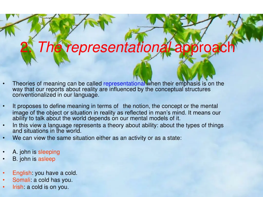 2 the representational approach