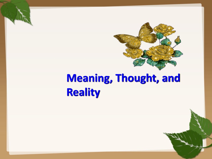 meaning thought and reality