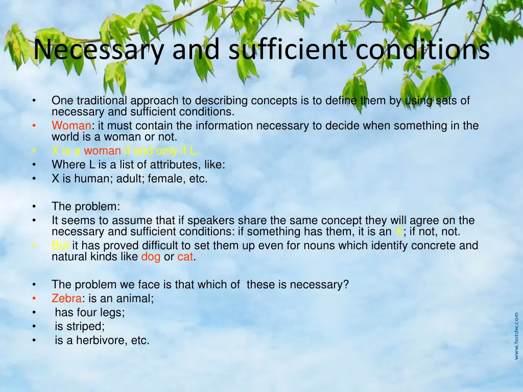 necessary and sufficient conditions