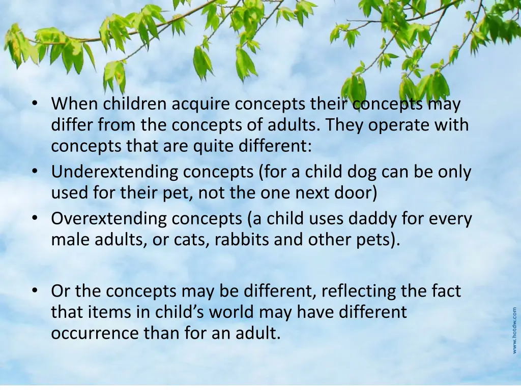 when children acquire concepts their concepts