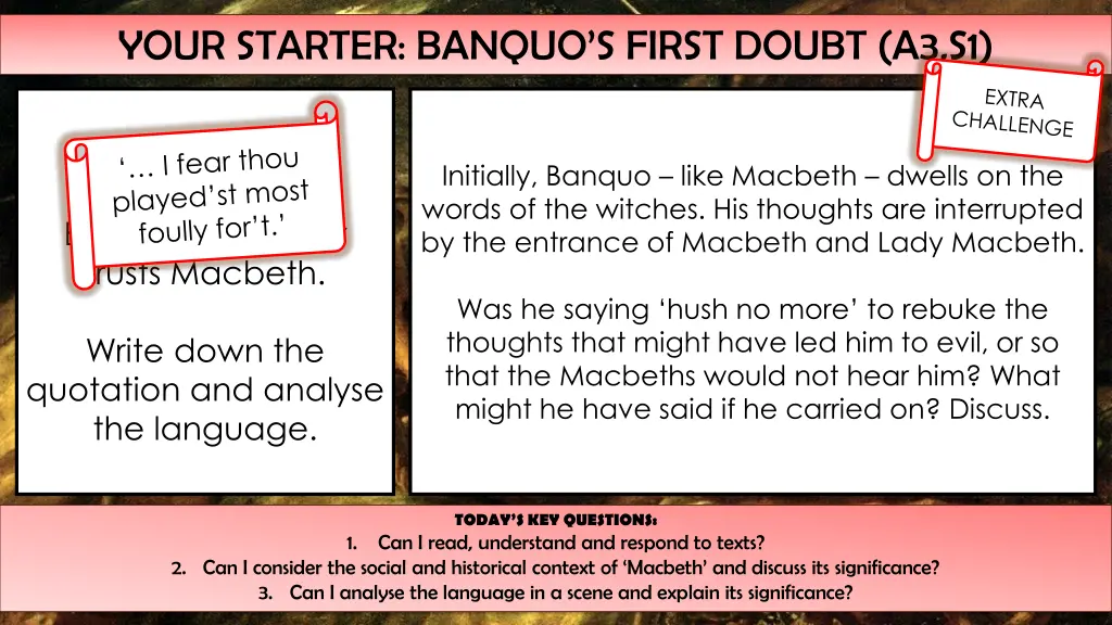 your starter banquo s first doubt a3 s1