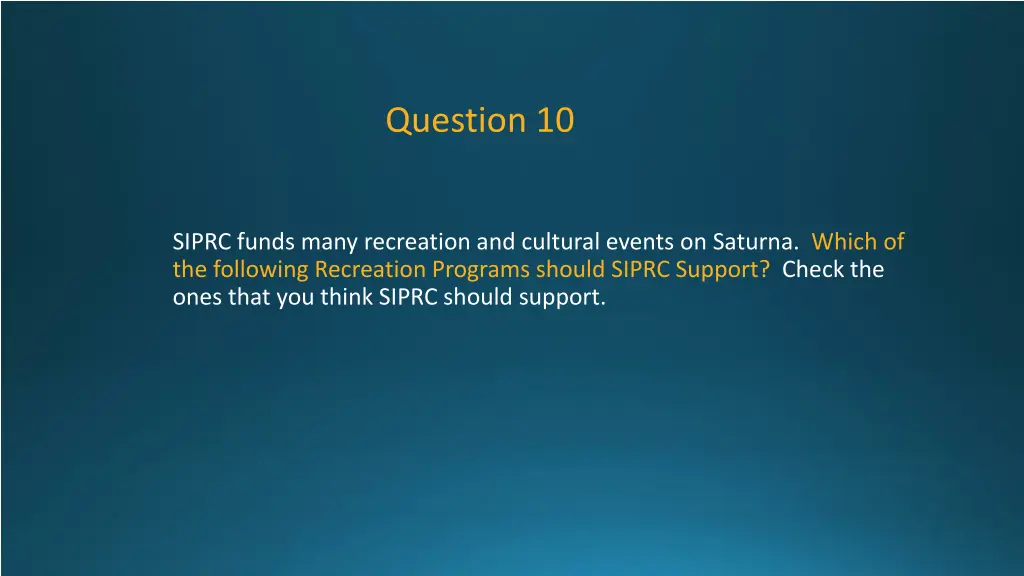 question 10