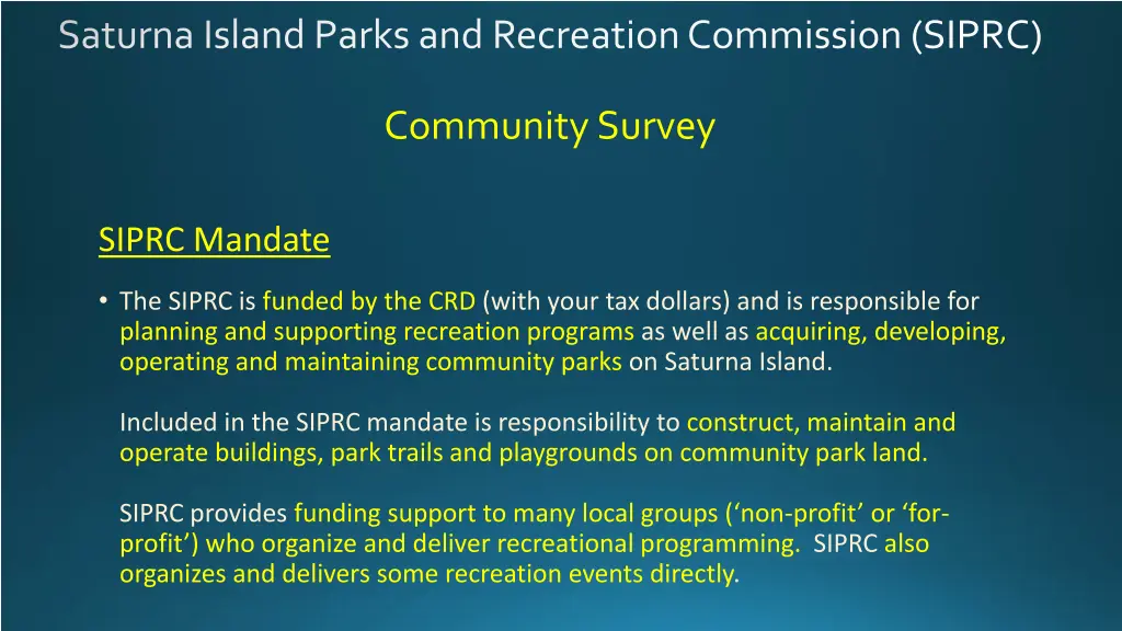 saturna island parks and recreation commission 1