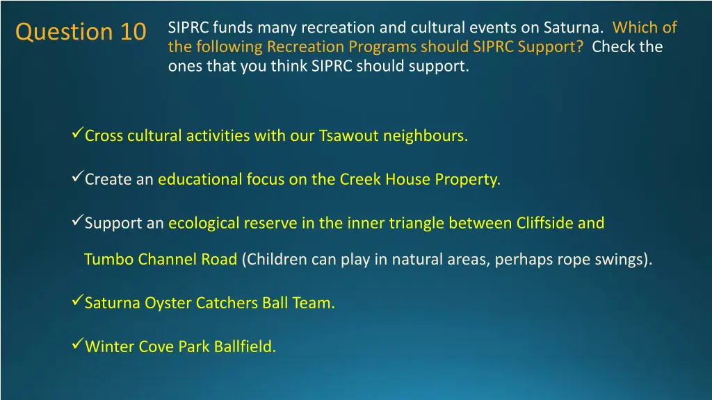 siprc funds many recreation and cultural events 5